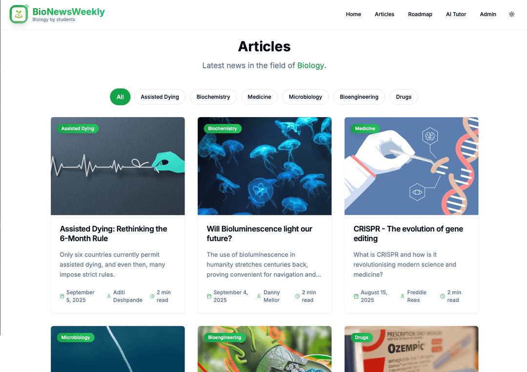 Client: BioNewsWeekly